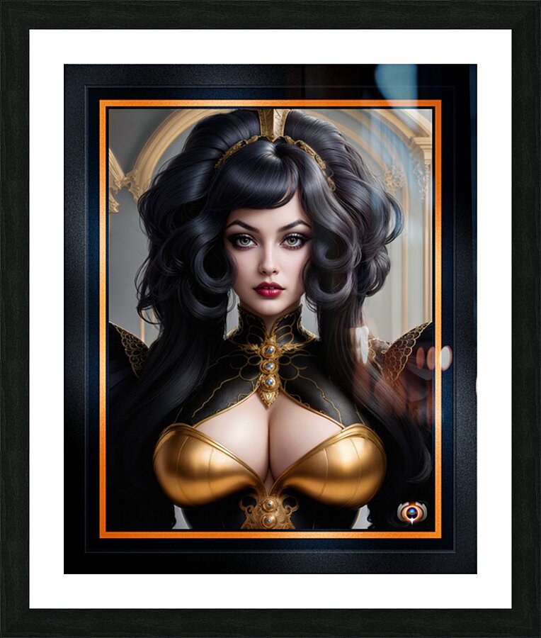 Fantasy Art Portrait Of Regal Beauty Lady Mirielle Diodorus Mesmerizing AI Concept Art by Xzendor7 Picture Frame print