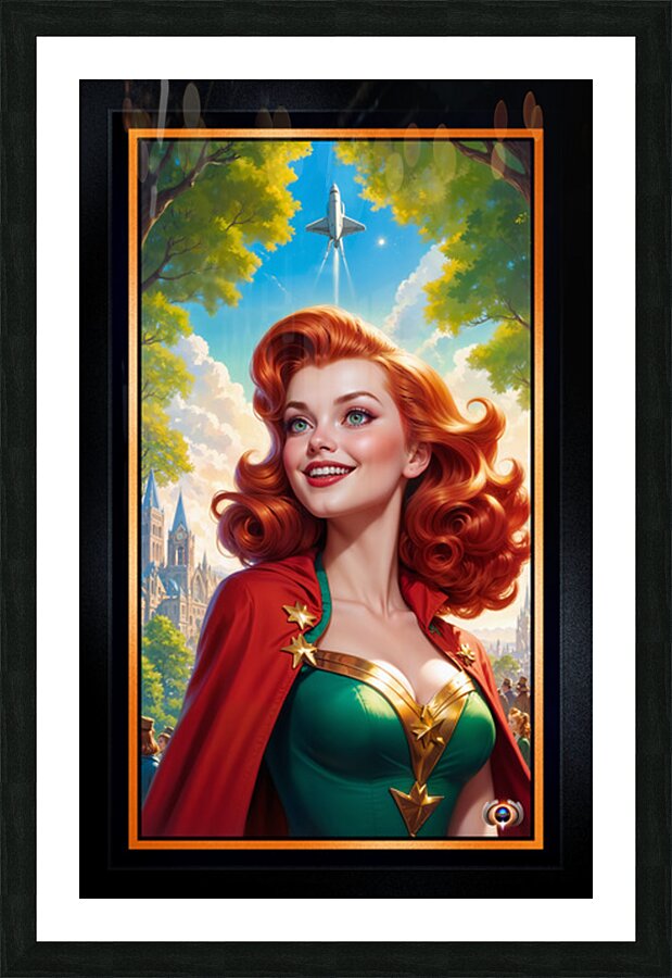 Verdant Splendor Graceful Fantasy Portrait Of Lady Aeraviel Radiant AI Concept Art by Xzendor7 Picture Frame print