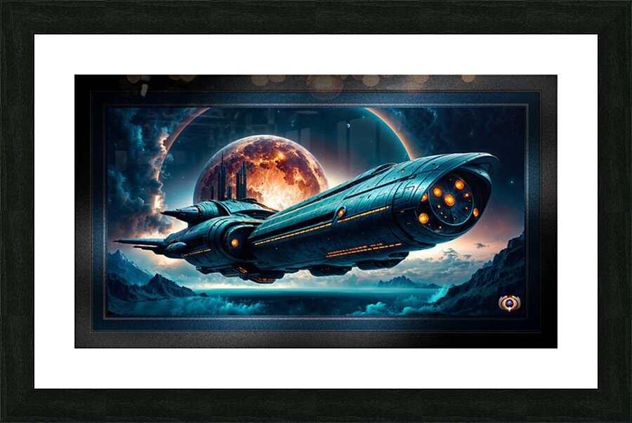 Thalassa Ardentia Emergence From Orlence Dimensional Gate Astonishing AI Concept Art by Xzendor7 Picture Frame print