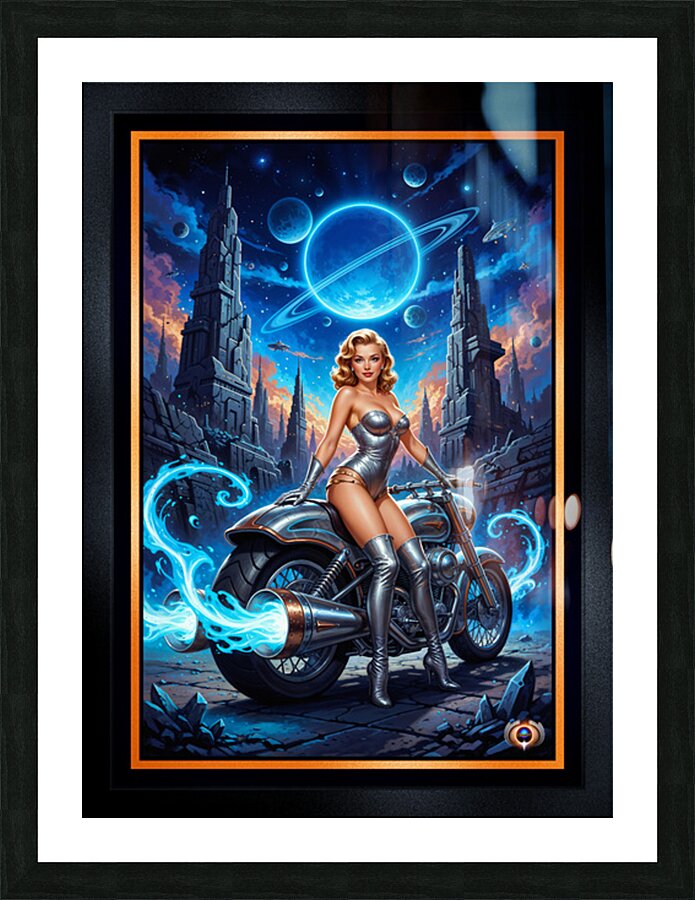 Cosmic Portrait Of Thyra Myrskas Futuristic Adventures Mesmerizing AI Concept Art by Xzendor7 Picture Frame print