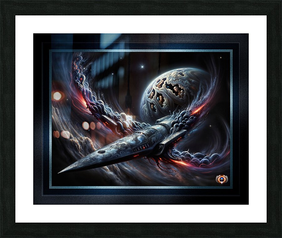 Starship Paradin Vorn Astral Assimilation Visionary Art Mesmerizing AI Concept Art by Xzendor7 Picture Frame print