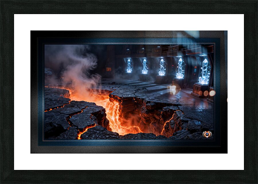 The Volkaroth Volcanic Subterranean Crystalline Sanctum Captivating AI Concept Art by Xzendor7 Picture Frame print