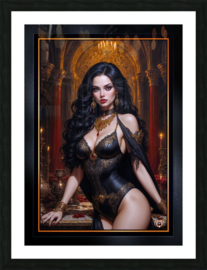 Gothic Fantasy Art Portrait Of Istrella Natchinsen Stunning AI Concept Art by Xzendor7 Picture Frame print
