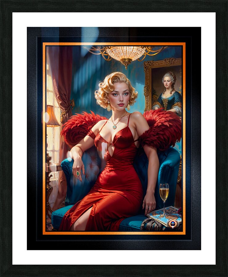 Portrait of Elara Hochberg Within Interior Antique Setting Stunning AI Concept Art by Xzendor7 Picture Frame print
