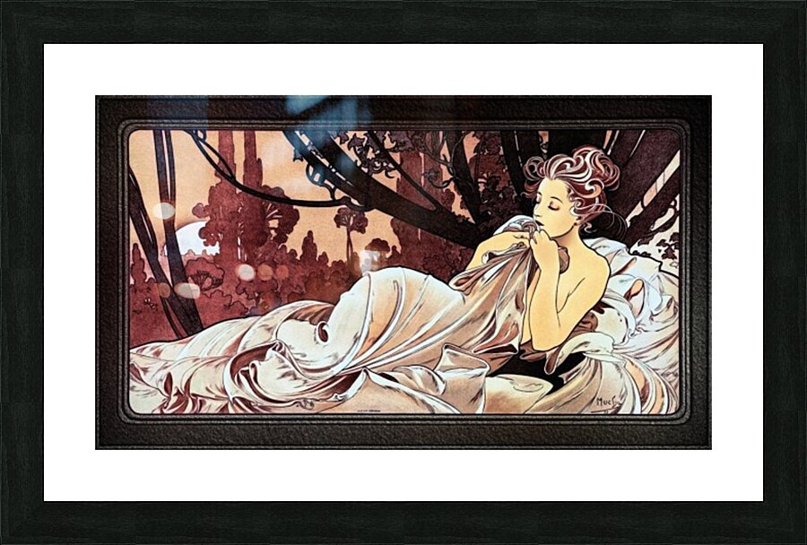 Dusk by Czech Painter Alphonse Mucha by xzendor7 Wall Art