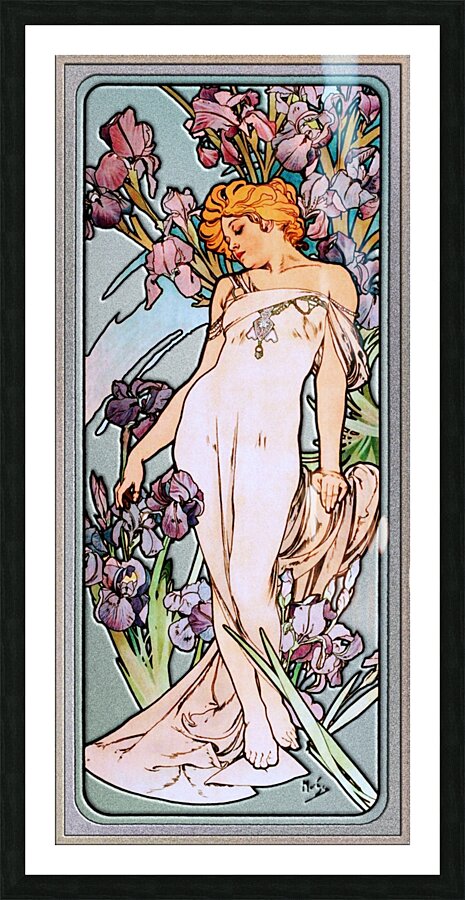 The Iris by Alphonse Mucha Picture Frame print