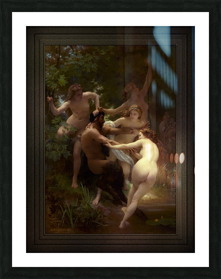 Nymphs and Satyr by William-Adolphe Bouguereau Old Masters Reproduction Picture Frame print