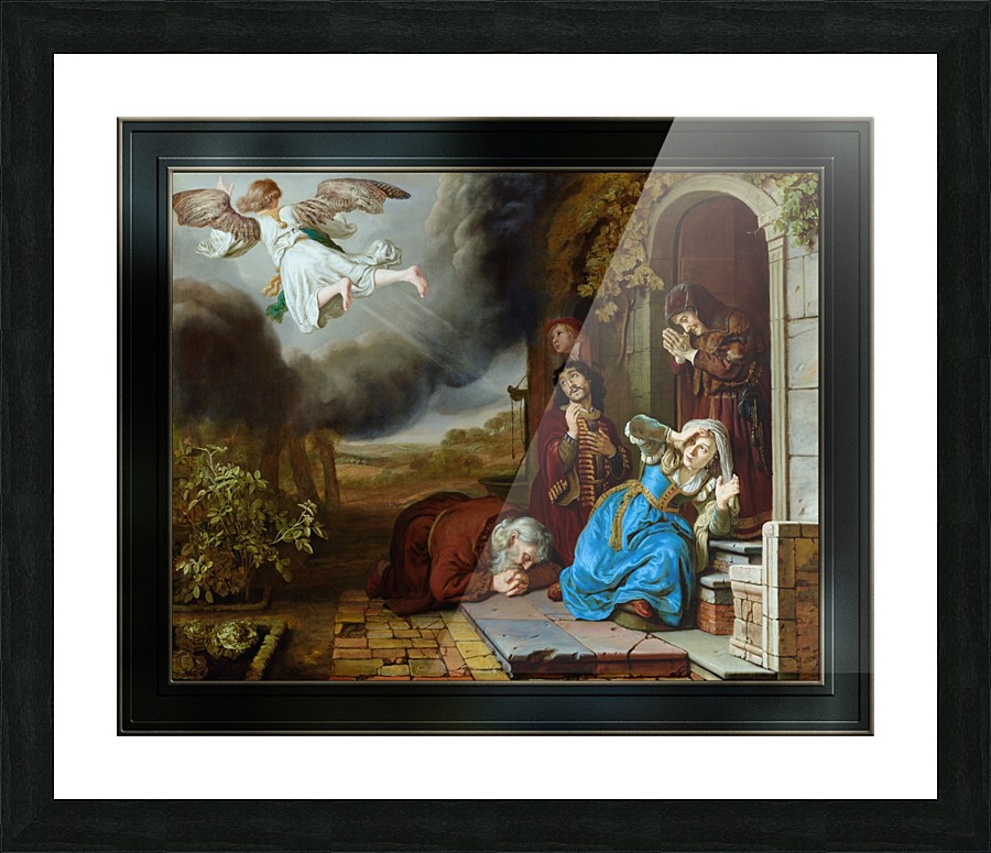 The Angel Taking Leave of Tobit and His Family by Jan Victors Old Masters Reproduction Picture Frame print