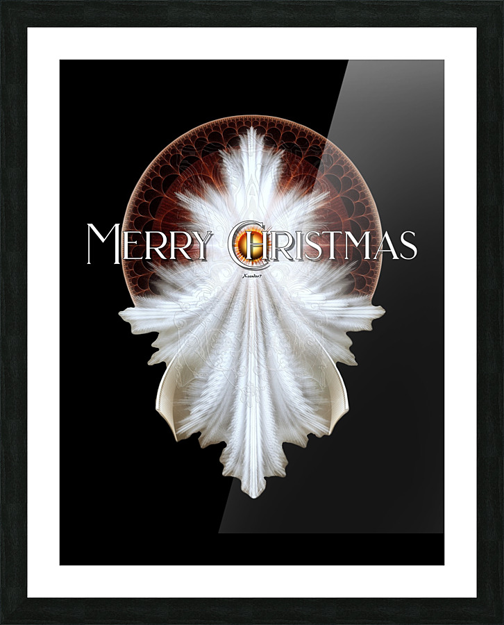 Angel Wings Snowflake Merry Christmas TW Fractal Art Picture Frame print
