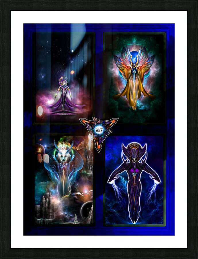 Xzendor7 Quadology Fractal Femm Warriors Digital Art Picture Frame print
