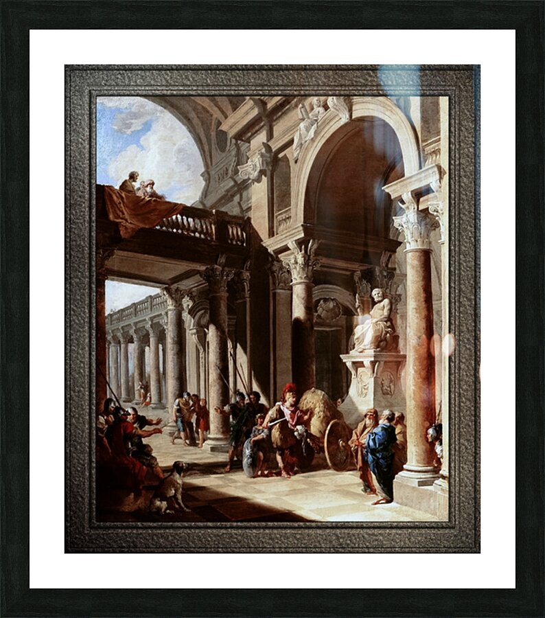 Alexander the Great Cutting the Gordian Knot by Giovanni Paolo Pannini Picture Frame print