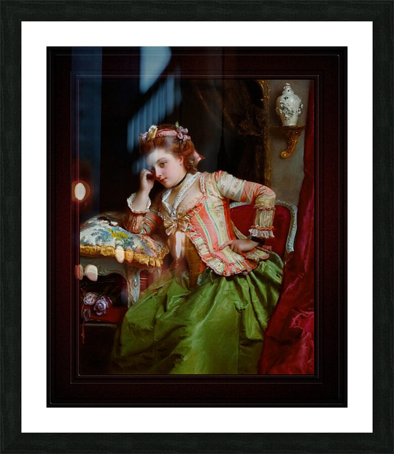 A Pensive Moment by Gustave Jacquet Remastered Xzendor7 Classical Fine Art Old Masters Reproductions Impression et Cadre photo
