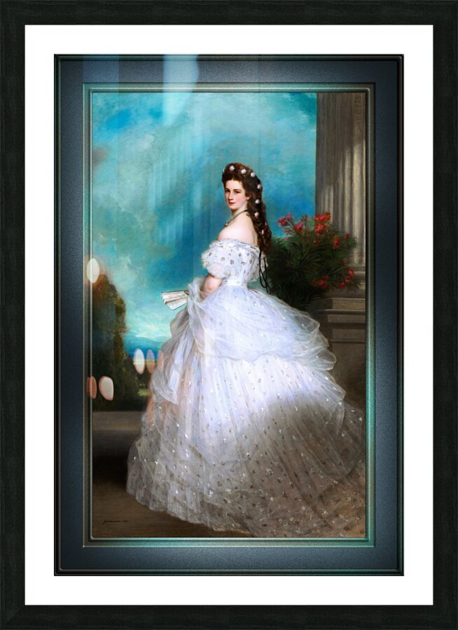 Portrait Of Empress Elisabeth of Austria by Franz Xaver Winterhalter Remastered Xzendor7 Classical Fine Art Old Masters Reproductions Picture Frame print