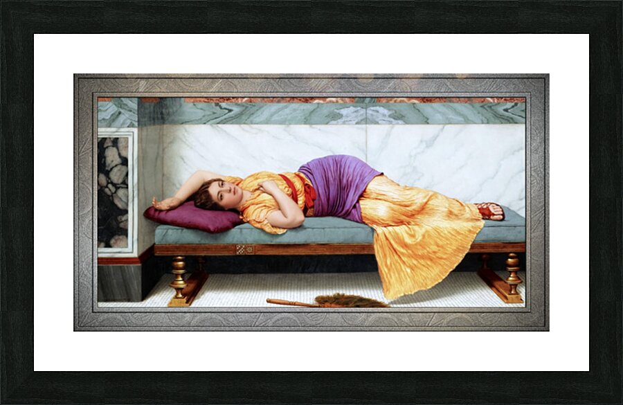 The Day Dream by John William Godward Remastered Xzendor7 Classical Fine Art Old Masters Reproductions Picture Frame print