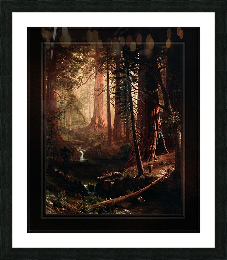 Giant Redwood Trees of California by Albert Bierstadt Remastered Xzendor7 Classical Fine Art Old Masters Reproductions Impression et Cadre photo