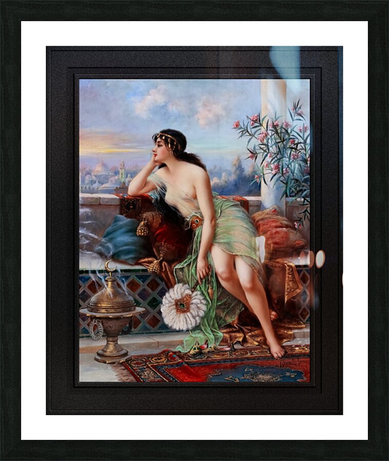 An Oriental Beauty Lost In Thought by Federico Fernandez Y Gimenez Remastered Xzendor7 Classical Fine Art Old Masters Reproductions Picture Frame print
