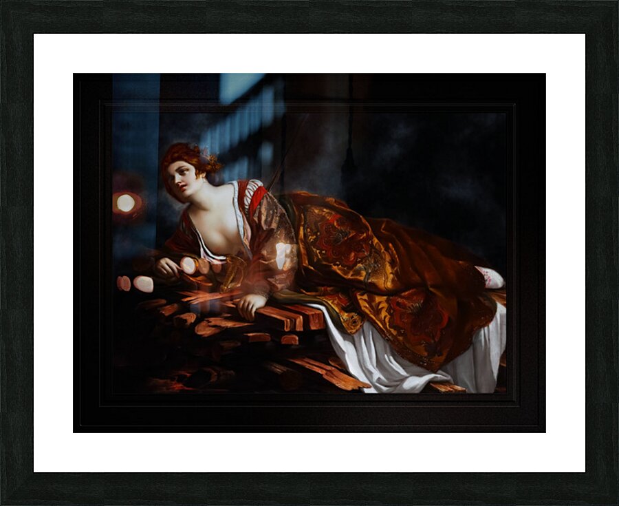 The Death Of Dido by Follower of Giovanni Francesco Barbieri Remastered Xzendor7 Classical Fine Art Old Masters Reproductions Picture Frame print