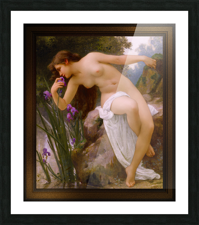 The Fragrant Iris by Guillaume Seignac Remastered Xzendor7 Classical Fine Art Old Masters Reproductions Picture Frame print
