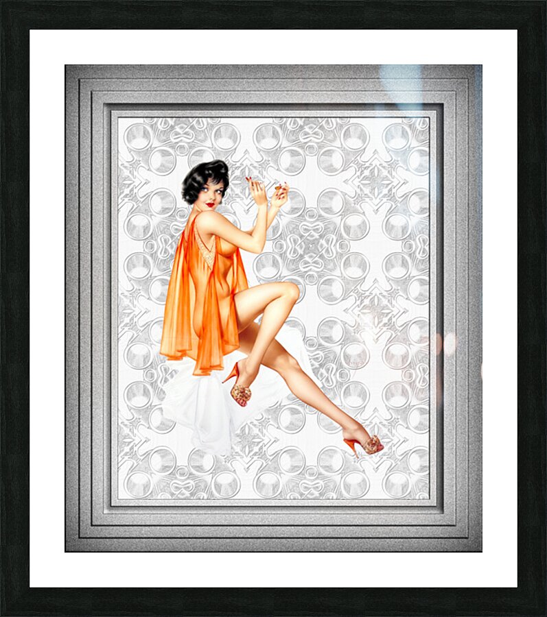 Vargas Girl In An Orange Negligee by Alberto Vargas Remastered