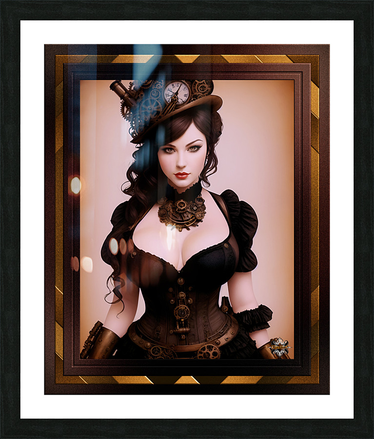 Retro Cowgirl Of Steampunk Fashion Alluring Fantasy AI Concept Art
