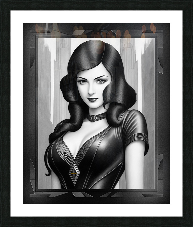 Sexy Art Deco Illustration Of A Captivating Alluring And Beautiful