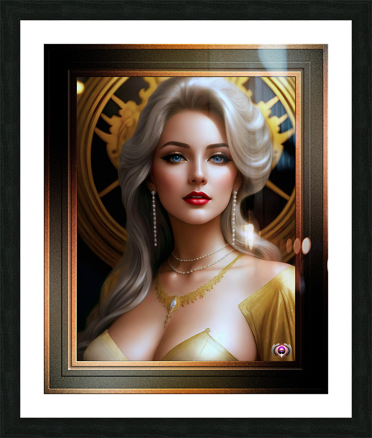 The Captivating Beauty Of Elovia Sevrence Mythological Fantasy AI Concept Art Portrait by Xzendor7 Picture Frame print