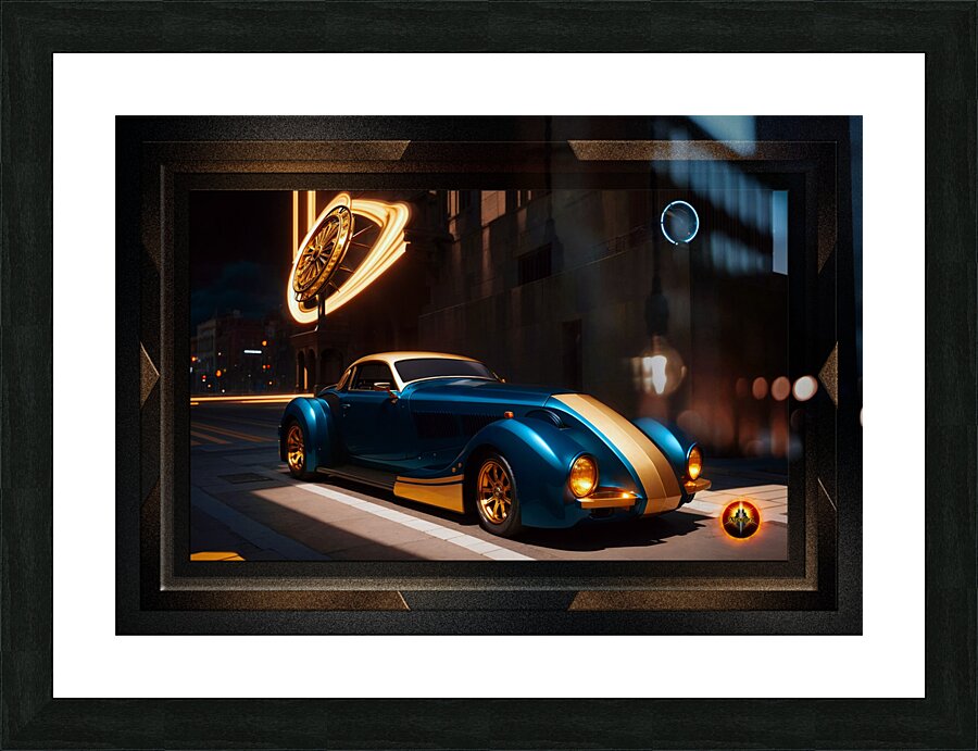The Zephyr Centorus I950 Sports Coupe Captivating Fantasy AI Concept Art by Xzendor7 Picture Frame print