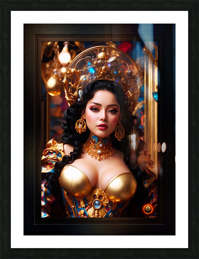Brianna Tesha Wearing The Tech Crown Gorgeous AI Concept Art by Xzendor7 Picture Frame print