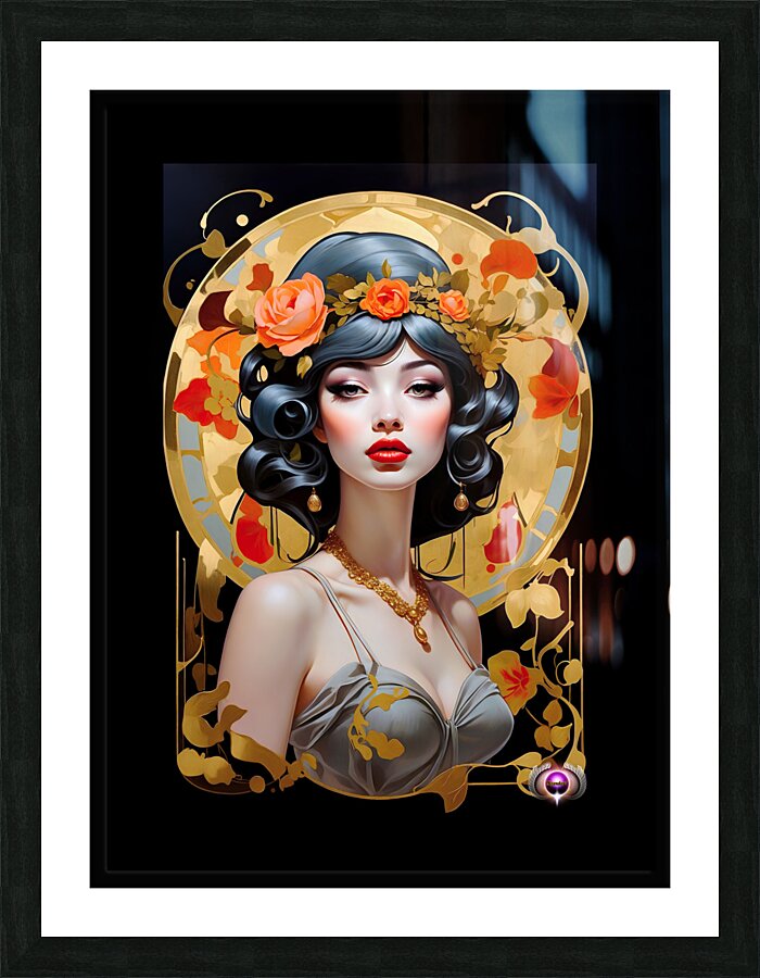 Seeing Past The Future Pop Surrealism Beauty Captivating Portrait Illustraion AI Concept Art by Xzendor7 Picture Frame print