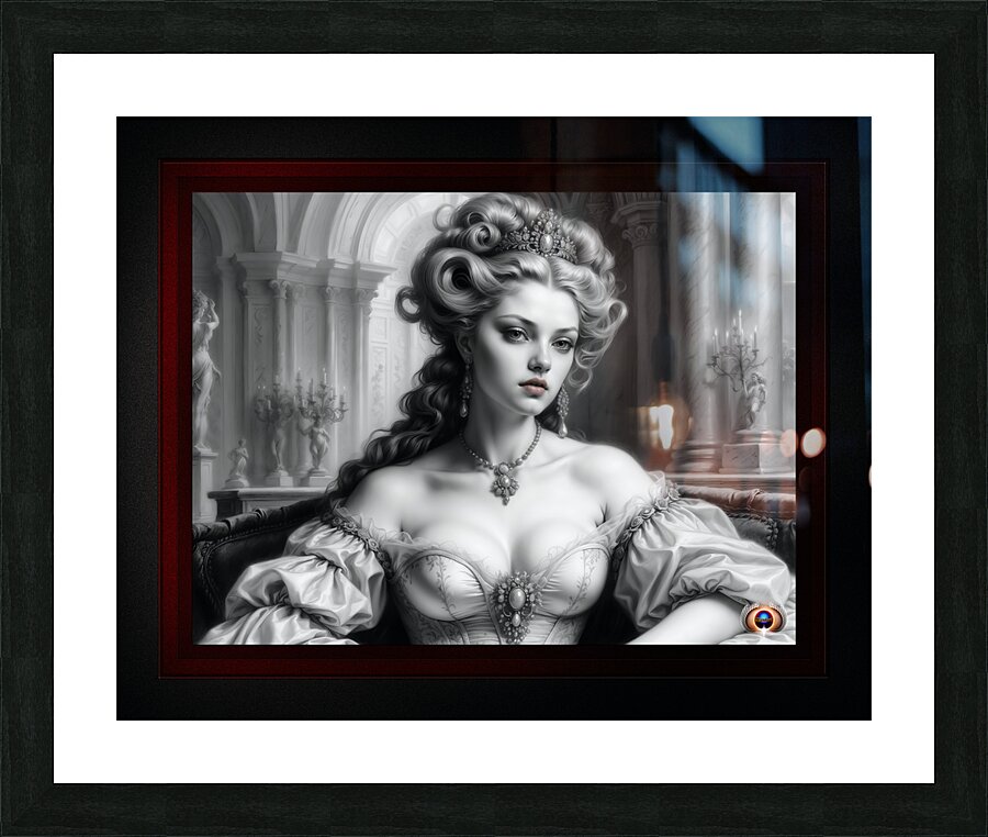 Portrait Illustration Of Lady Orthworth Captivating AI Concept Art by Xzendor7 Picture Frame print