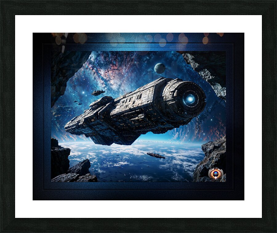 The Plavien Explorer Fleet Astonishting AI Concept Sci-Fi Art by Xzendor7 Picture Frame print
