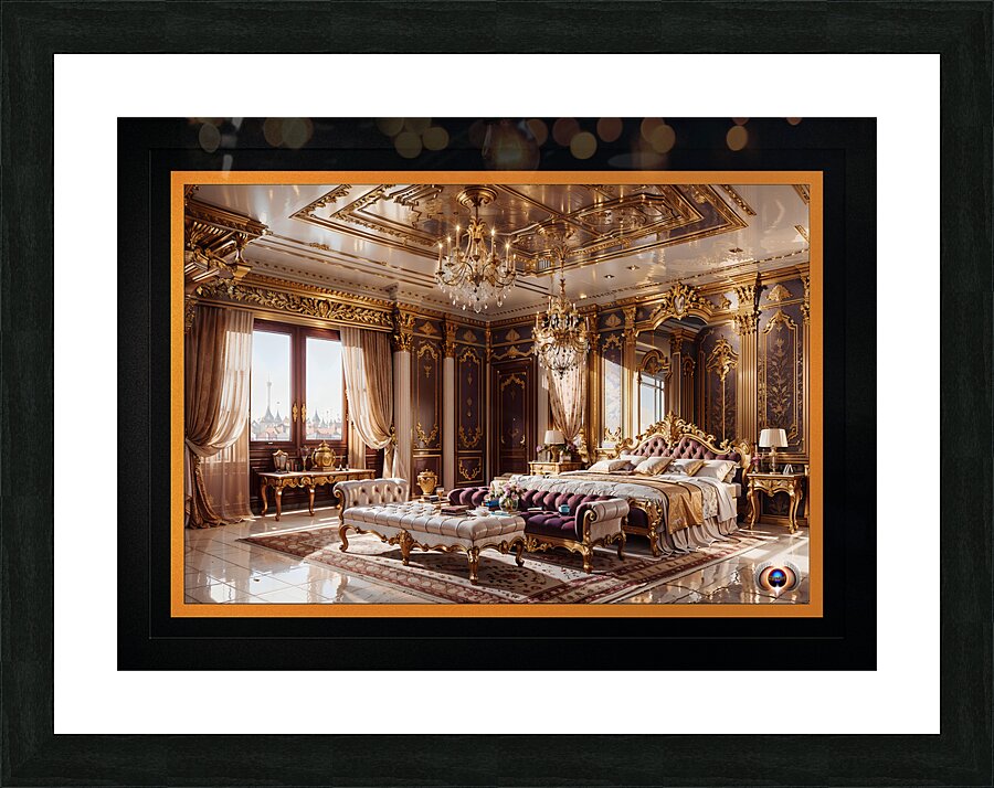 A Luxury Suite At The Arzriden Alluring AI Concept Art by Xzendor7 Picture Frame print