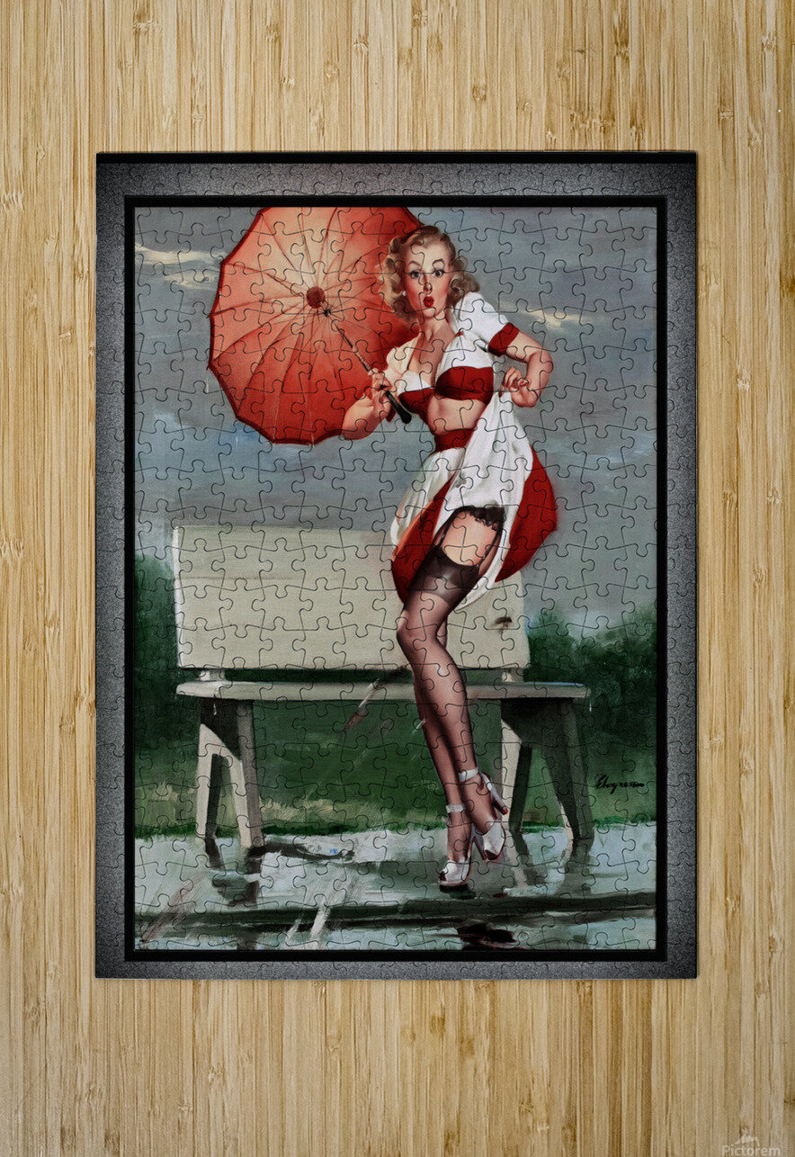 Sidewalk Splash Sexy Reveal by Gil Elvgren Pin-Up Girl Vintage