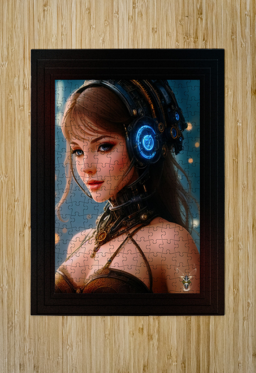 Steampunk Mechanoid Fantasy Girl Alluring Sci-Fi AI Concept Art by