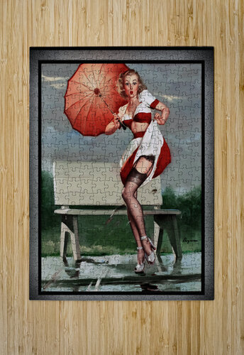 Sidewalk Splash Sexy Reveal by Gil Elvgren Pin-Up Girl Vintage