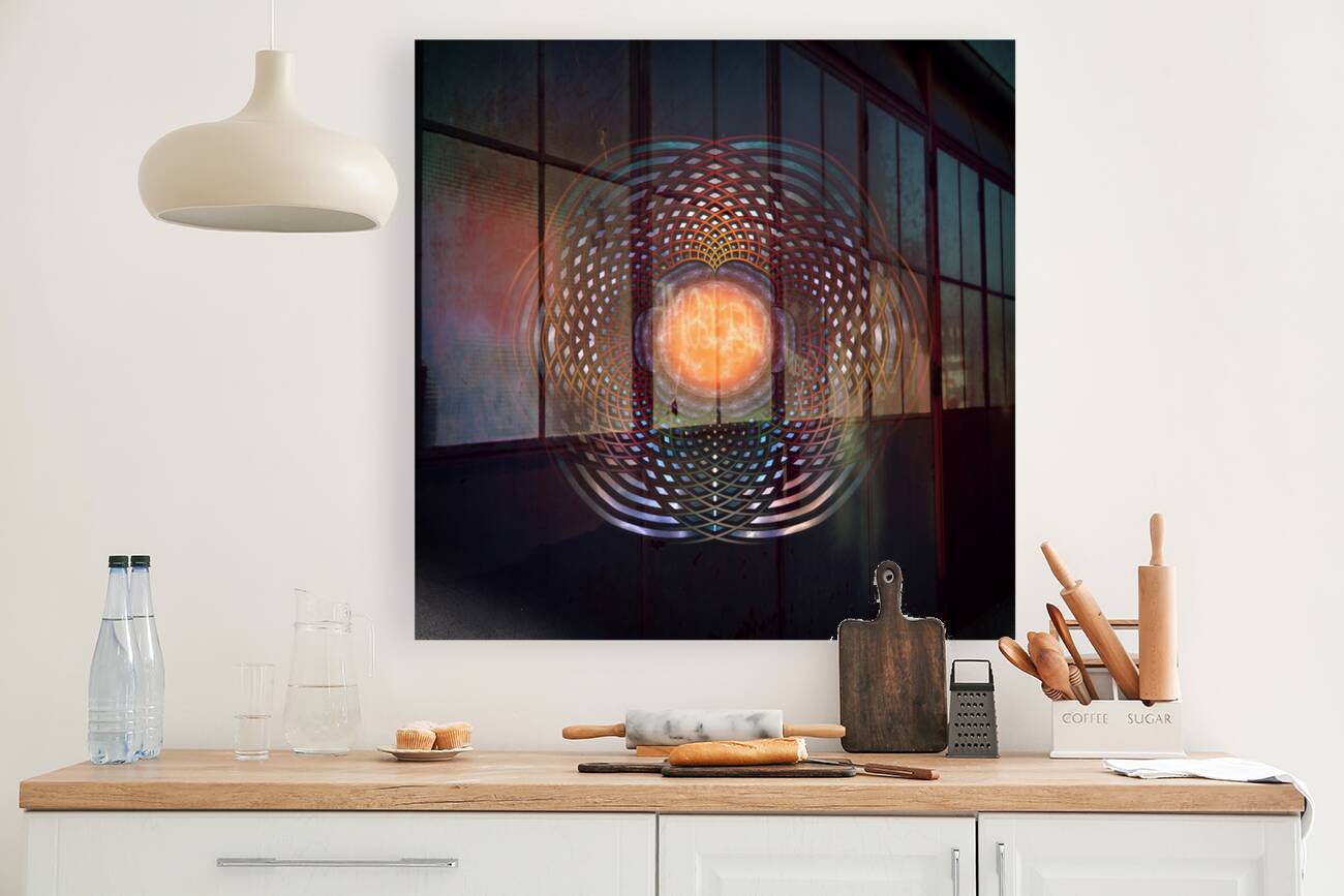 Orb Moon Rings Abstract Pattern Art Reproduction