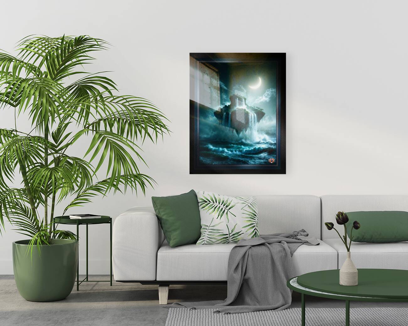 A Surreal Moonlit Island Forest Of Enchantment Awe-Inspiring AI Concept Art by Xzendor7 Reproduction