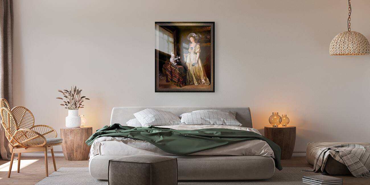 Le Chat Angora by Jean-Honore Fragonard and Marguerite Gerard Reproduction