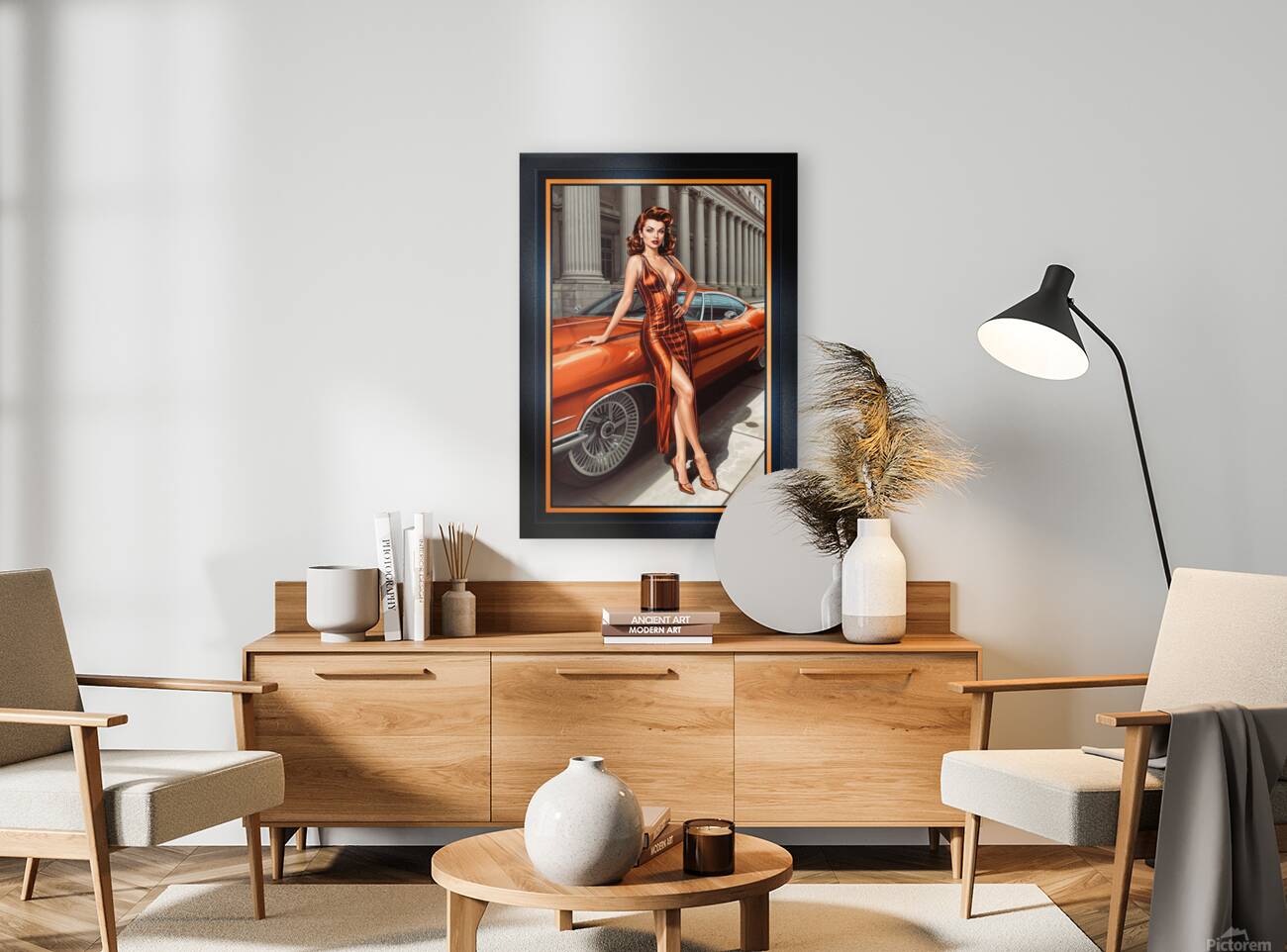 Retro Pinup Glamour Illustration Of Alessandra Valeriani Alluring AI Concept Art by Xzendor7 Reproduction