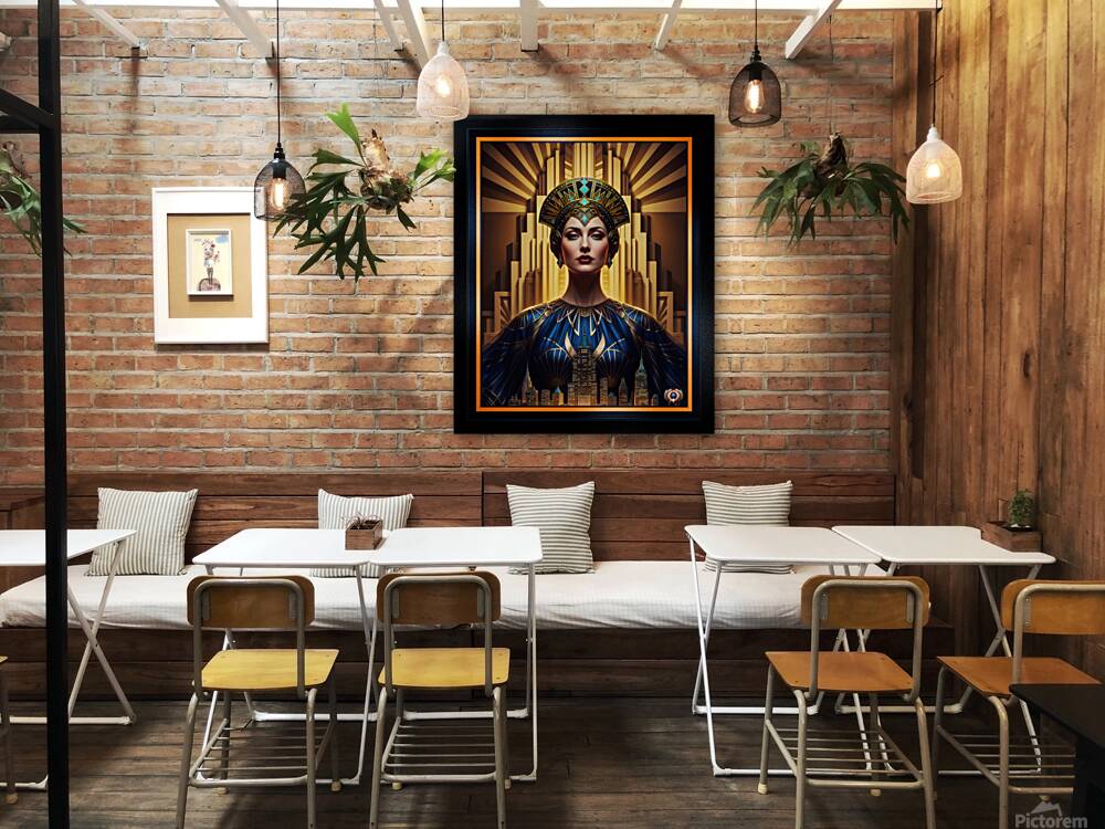 Majestic Portrait Of Rilva Erenia Amidst Golden Architecture Stunning AI Concept Art by Xzendor7 Reproduction