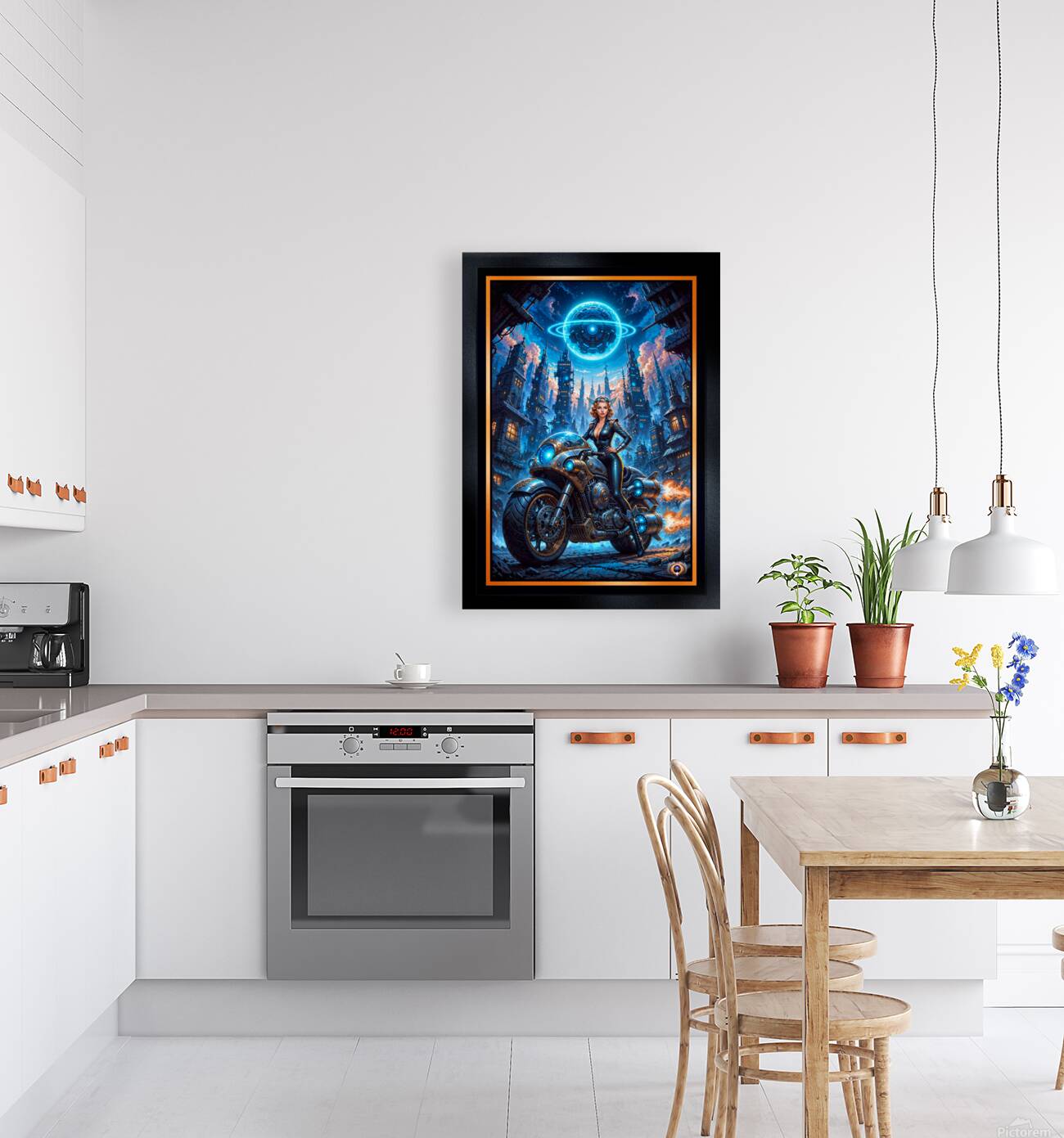 Cyber-Fantasy Portrait Of Lyria Vexis On Her Thunderclad Captivating AI Concept Art by Xzendor7 Reproduction