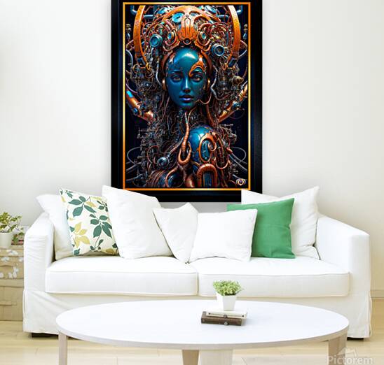 Biomechanical Portrait Of The Living Machine Lyrion Vexian Mesmerzing AI Concept Art by Xzendor7 Reproduction