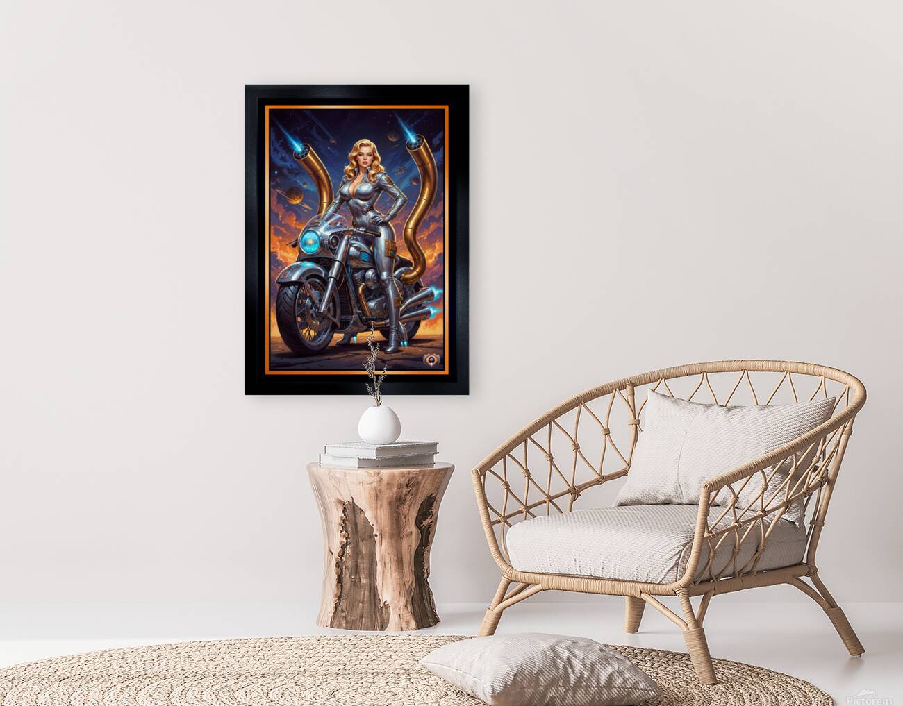 Retro-Futuristic Portrait Of Lady Tsira Zaltera On Solara Gorgeous AI Concept Art by Xzendor7 Reproduction