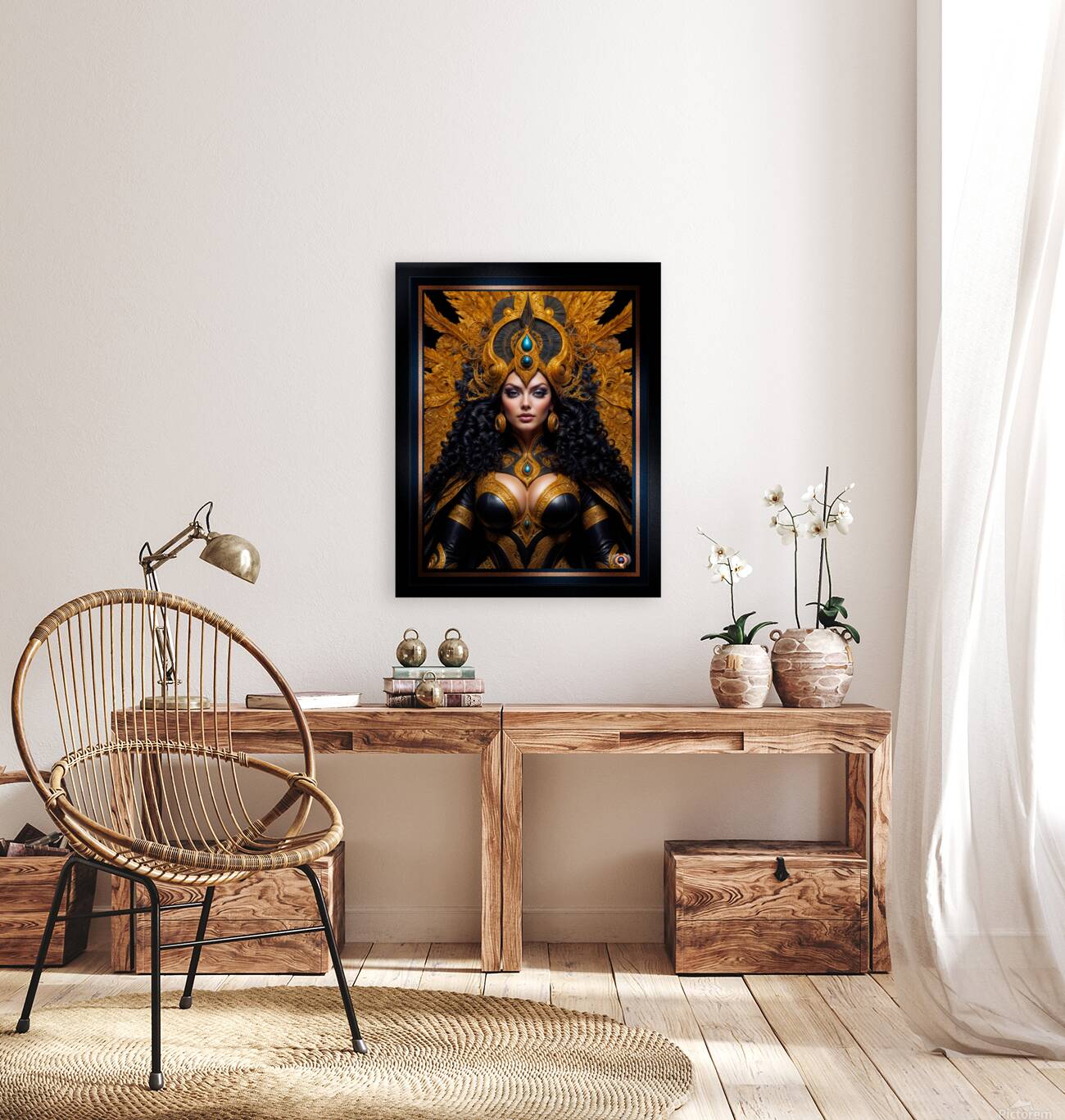 Opulent Fantasy Portrait Of Aeridor Royalty Lyralia Nyssa Mesmerizing AI Concept Art by Xzendor7 Reproduction