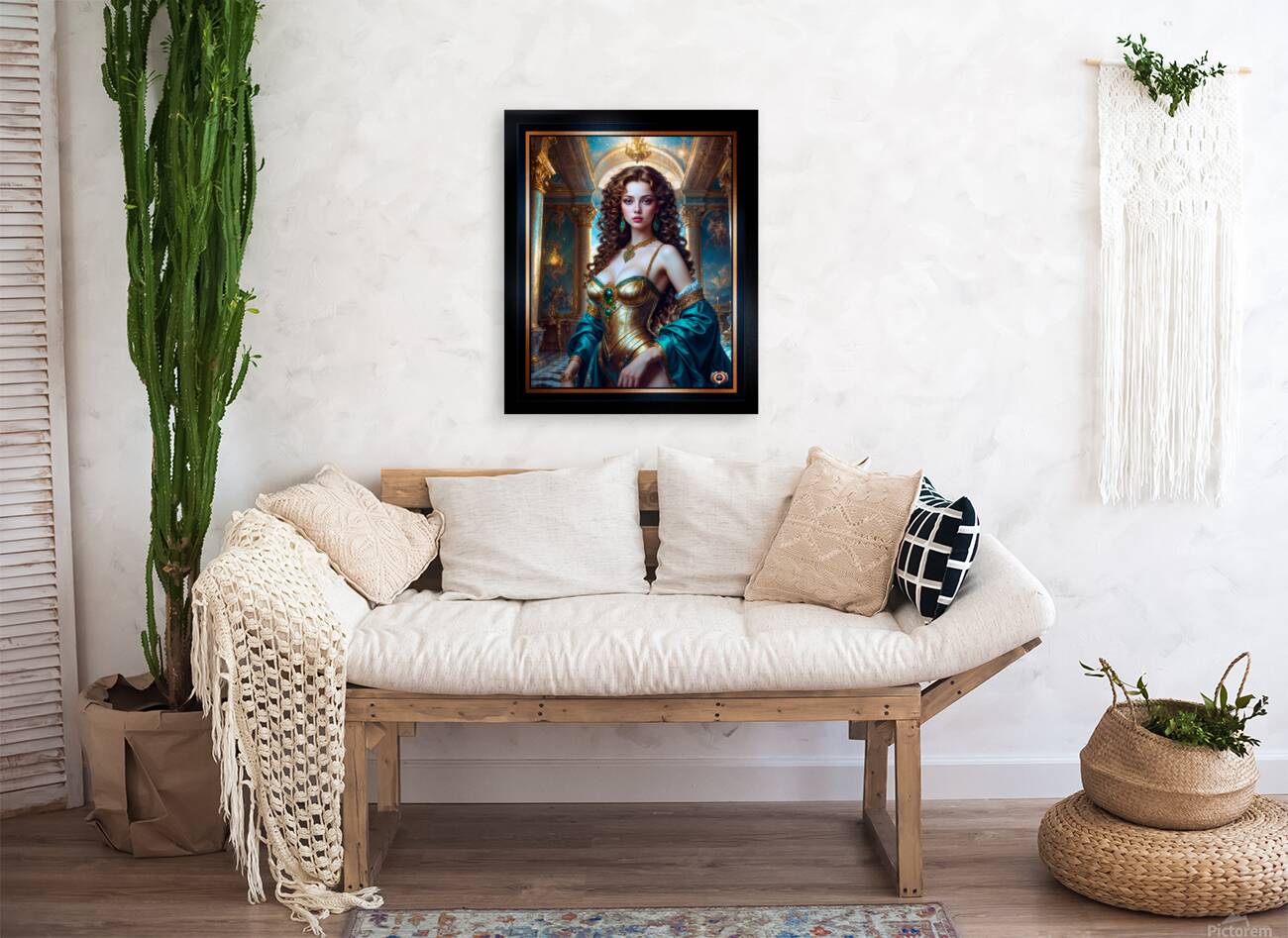 A Majestic Celestial Portriat Of Lady Ryllana Theronis Mesmerzing AI Concept Art by Xzendor7 Reproduction