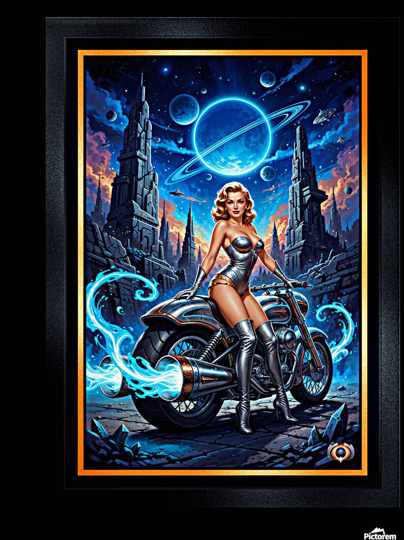 Cosmic Portrait Of Thyra Myrskas Futuristic Adventures Mesmerizing AI Concept Art by Xzendor7 Reproduction