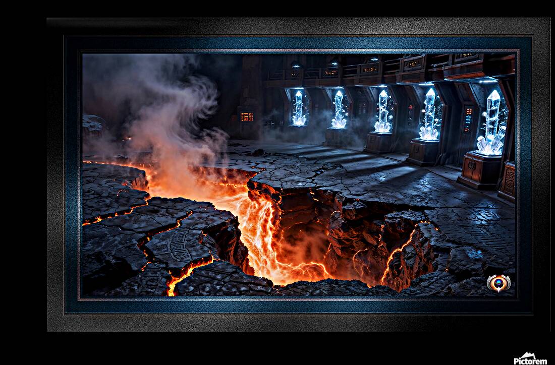 The Volkaroth Volcanic Subterranean Crystalline Sanctum Captivating AI Concept Art by Xzendor7 Reproduction