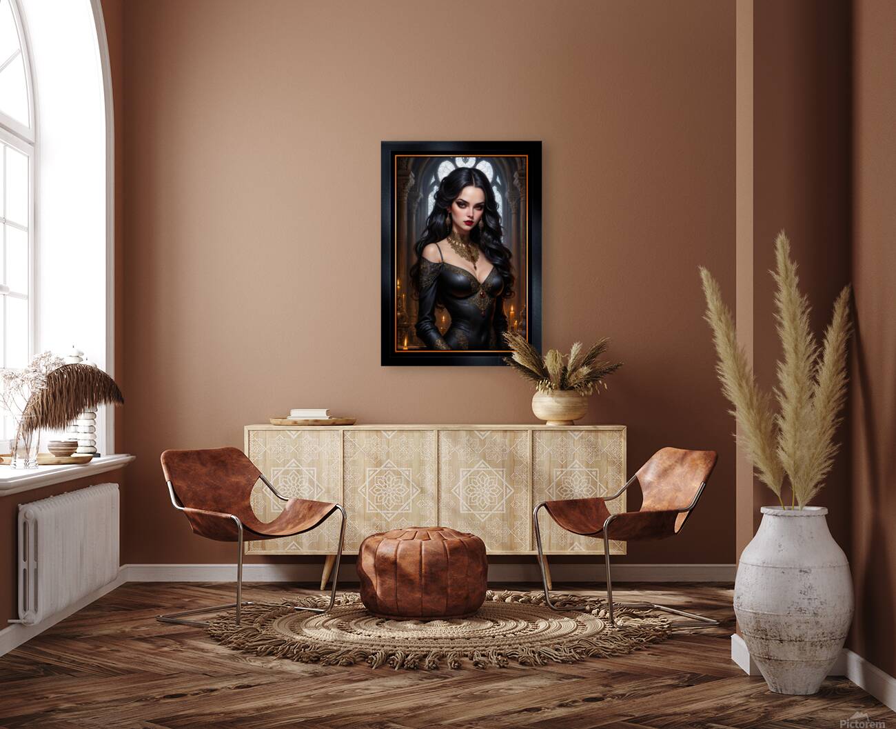 The Dark Elegance The Gothic Beauty Lirael von Schattenburg Gorgeous AI Concept Art by Xzendor7 Reproduction