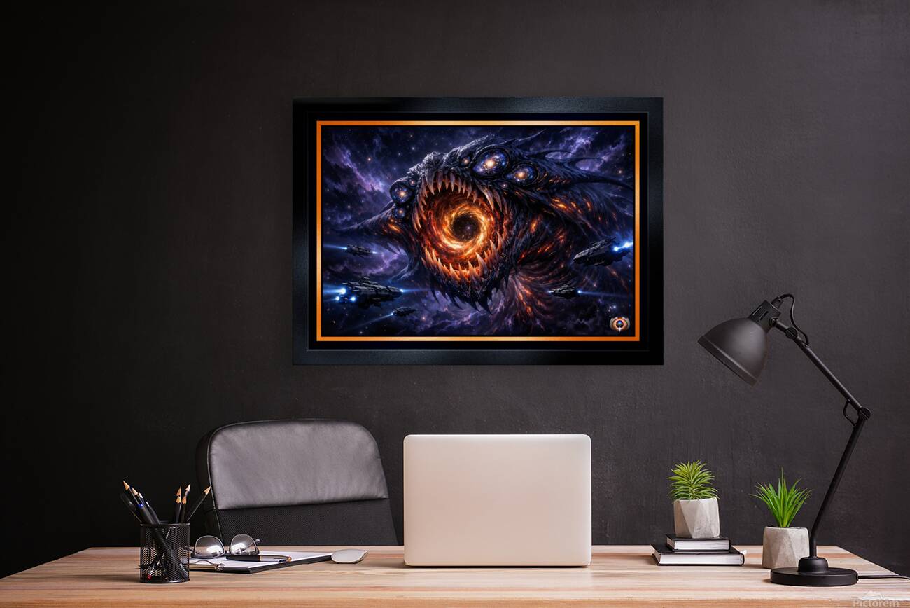 Cosmic Predator Krythos Voren Devourer Of Black Holes Horrific AI Concept Art by Xzendor7 Reproduction