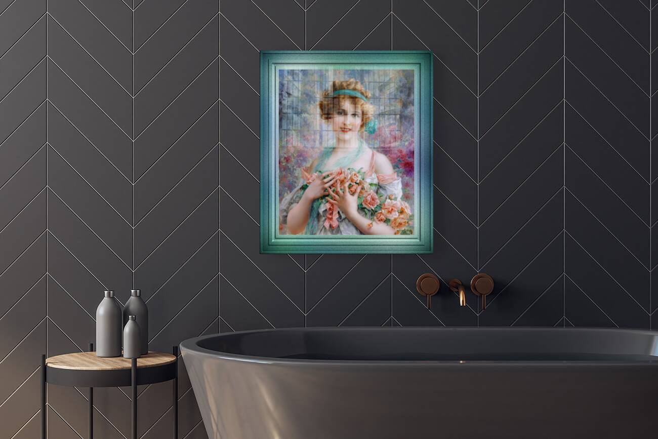 Fille Aux Roses by Emile Vernon Remastered Xzendor7 Vintage Art Old Masters Reproductions Reproduction